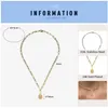 Pendant Necklaces FINE4U N775 Gold Color Letter Paperclip Chain Stainless Steel Initial Necklace Alphabet A-Z Teens Kids Birthday 341l