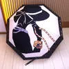 Самооткрывающийся зонт с защитой от ультрафиолета и цветочным принтом, трехстворчатый солнцезащитный козырек291d
