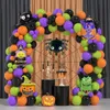 Autres événements Fournitures de fête Halloween Ballons Garland Arch Kit Bat Spider Squelette Feuille Home Decor Noir Orange Latex Air Globos 230919