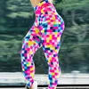 Kleurrijk mozaïek digitaal printen potloodbroek sexy vrouwen leggings activewear push-up fitness leggings slanke hoge taille mujer