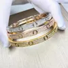 Plein diamant pierre bracelet en acier inoxydable or amour femmes bracelet mode hommes femmes cristal tournevis manchette bracelets bijoux184b