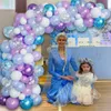 Andra evenemangsfestleveranser Flash Snowflake Ballon Helium Metallic Frozen Birthday Party Snow Balloon Garland Arch Kit Decorations Baby Shower Girl 230919