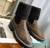 Boots leather plush with stylish simple style classic
