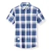 Men's Casual Shirts Cotton Thin Short Sleeve 2023 Summer Arrivals Smart Classic Plaid Button Up Shirt