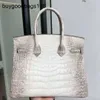 Himalayans Handbags Genuine Leather Nile Crocodile Bag Luxury Portable for Women Have Logo Bpaj