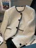 Misto lana da donna Zoki Giacca di tweed moda francese Donna Streetwear Dolce Casual Cappotto di lana sintetica Bottoni eleganti Donna Autunno Inverno Capispalla Nuovo L230920