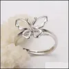 Jewelry Settings Mljy Pearl Ring 50% Sliver Rings 6 Styles Diy Adjustable Size Christmas Gift Drop Delivery Dhgarden Ot5Os