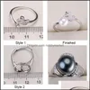 Sieraden Instellingen Diy Parel Ringen Zirkoon Solid 925 Sier Ring Voor Vrouwen Montage Blank Gift Drop Levering Dhgarden Otkpe