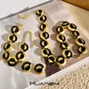 Oorknopjes Luxe Vintage Zwart Emaille Metaal Voor Vrouwen Meisje Etentje Franse Elegante Sieraden Cadeau HUANZHI 2023