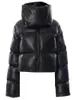 Parka da donna in piumino invernale casual nero oversize cappotto a bolle per le donne moda cerniera sciarpa collo piumini corti verde Parka streetwear 230920