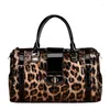 Evening Bags Luxury Women's Big Bag Classic Leopard Leather Handbag Soft Cow Travel Shoulder Weekend