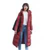 Kvinnors dikerockar Storlek M-6xl Down Jackets mode Kvinnor Winter Coat Long Slim Thicken Warm Jacket Cotton Padged Outwear Parkas 2023