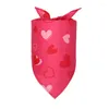 Dog Apparel 60pcs/lot Valentine Love Heart Pet Puppy Cat Polyester Bandanas Collar Scarf Tie Handkercheif Y121302 Custom Made