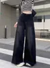 Kadınlar Kot kız Baggy Femenina Y2K Street Vintage Washed Eski kızarmış düz geniş bacaklı kot pantolon kadınlar için