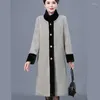 Manteau en fourrure mi-long pour femme, col montant, simple boutonnage, épais, chaud, Imitation vison, tendance, automne/hiver 2023