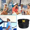 Berets Captain Yacht Hat Cap Vuxen Navy Marine för Halloween kostymtillbehör Båtar Skippare