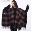 Cape pour femme Style de luxe rétro Plaid automne et hiver nouvelle Cape extérieure châle pour femme chaud Imitation cachemire coton écharpe à franges L230920