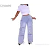 Détail femmes jean pantalon pantalon Denim Multi poche Vintage décontracté Cargo pantalon jean pour femme tenues