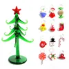 Decoratieve objecten beeldjes Kleine glazen kerstboom beeldje ambachtelijke ornamenten met 12 stuks schattig snoep mini hanger accessoires 230920