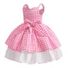 Abiti da ragazza 2023 Film Abito scozzese rosa Costume da ragazzo per ragazze Abiti cosplay Bambini Halloween Natale Compleanno Carnevale Abito per bambini Abiti da festa