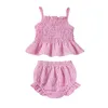 Ensembles de vêtements pour bébés filles, vêtements de printemps et d'été en coton solide 2t, tenues simples et mignonnes, tenue de couverture pour enfants