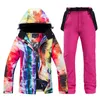 Skianzüge 30 warme Damen-Schneeanzug-Sets, Snowboard-Kleidung, wasserdichte Winter-Kostüme, Skijacken und Trägerhosen, Gürtel-Lätzchen für Damen 230920