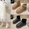 Women Boots beage beige chain ناعمة في منتصف الجولة السميكة السميكة السميكة من الفرو الدافئ مصمم تمهيد الحذاء مصمم أحذية قطنية غير رسمية 36-40