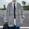 Men's Sweaters 2023 British Retro Cardigan Sweater New Korean Harajuku Academic Knitted Sweater Pullover Hip Hop Streetwear Loose Knitwear Tops J230920