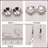 Schmuckeinstellungen 18 Stile Neue Perlenohrringe S925 Sterling Silber Ohrstecker DIY-Ohrring für Frauen Mode Drop Lieferung Dhgarden Ot1Da