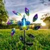 Garden Decorations Solar Painted Peacock Garden Lights Metal Peacock Windmill Yard Stakes Outdoor Wind Spinners For Garden Yard Patio Lawn Decor 230920