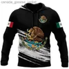 Herrtröjor tröjor mexico flagga tryck hoodie för män mexikansk huva tröja vintage personaliserade män kläder vinter överdimensionerade casual pulloverl230920