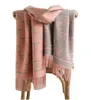 جديد الاصطناعي Cashmere Scarf Core-Spun Yarn Jacquard Winter Winter Warm Wrap Long