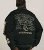 Herrjackor svarta baseballjackor Mens designer jacka broderad ullmotorcykel racing män rockar aw x0920