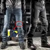 Mäns jeans vintercyklist Motocycle Denim Pants Male Stretch Original Long Trousers Off-Road Protection Plus Size 5XL