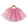 Women's Sleepwear Girls Rainbow Tutu Skirt Dance Party Ballet Tulle 2-8 Years 3 Layers Princess Birthday Dress Small Short