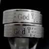 30pcs English Etched Serenity Prayer Rings Stainless Steel Religious Christian Rings Faith Bible Verse Whole Men Women Jewelry308s