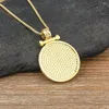 Chains AIBEF Roman Figure Relief Coin Pendant Women Copper Gold Color Necklace Jewelry Accessories Vintage Exquisite Gift Sweater Chain