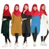 Mulheres muçulmanas abaya camisas longas femininas islâmicas blusa longa para senhora muçulmana camisa branca blusas camisas musulmanas frente curta 265s