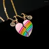 Collane con ciondolo Ragazza Amicizia Tendenza a forma di cuore Collana di amici con patatine fritte di Amburgo Regalo di gioielli per bambini