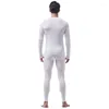 Costume sous-vêtement thermique pour hommes, Sexy, Ultra-fin, Long, en soie, translucide, pyjama de salon, collants, sous-vêtements, Leggings, ensembles