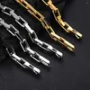 Link Bracelets Fashion Men's Stainless Steel Electroplated Jewelry Bracelet Custom Cool Square Cuban Chain Splicing Dazzling