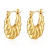 Boucles d'oreilles créoles pour femmes, plaqué or 18 carats, épais, cerceaux épais, hypoallergéniques, petits bijoux pour filles