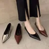 Dress Shoes Women's Boat Pointed Toe Pumps Kitten Heel Silver Office Work For Female Black Spring Autumn 1579N