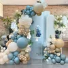 Andra evenemangsfestleveranser födelsedag ballong Garland Arch Kit Baby Shower Blue Decor Kid Globos Balon 1: a ett år pojke 230919