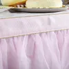 Jupe de Table en Tulle rose 9 pieds, pour mariage, anniversaire, Tutu, fête prénatale, révélation du sexe, décoration de Buffet de Desserts