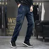 Jeans pour hommes Idopy Cargo Jeans Mode Multi Poches Travail Bleu Vintage Déchiré Denim Pantalon Pour Homme Plus Taille 230920