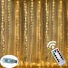 Andere Event Party Supplies LED USBBattery Vorhang String Fairy Lights Weihnachtsgirlande Fernbedienung für Jahr Garten Home Hochzeitsdekoration 230919