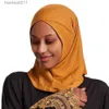 Mantella da donna in cotone modale da donna sciarpa araba islamica musulmana Mini cappelli lunghi Hijab L23092