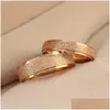 Band Rings Update Stainless Steel Dl Polish Ring Rose Gold Frosted Engagement Women Men Fashion Jewelry Drop Delivery Dhc8B