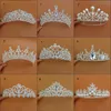 Nowy przylot luksus różny typy ślubne Tiaras Diamond Cryatal Empire Crown Bridal Pałąk do biżuterii Bride Party Dostęp 2146